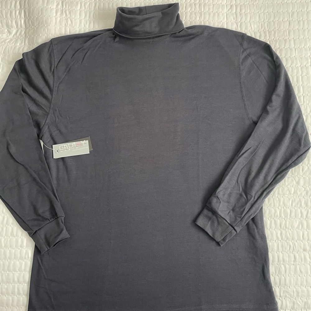 NWT!  Galaxy By Harvic Men's Classic Dark Navy Turtleneck Shirt
